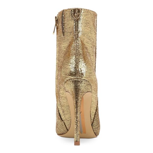 SAM EDELMAN Womens Gold Wrenley Pointed Toe Stiletto Leather Booties 6.5 M - Picture 3 of 4